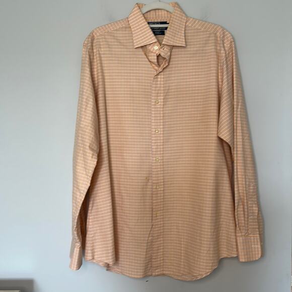 Polo Ralph Lauren Mens Regent Fit Shirt Size 16.5 34/35 Orange Plaid Button Down - Picture 1 of 7